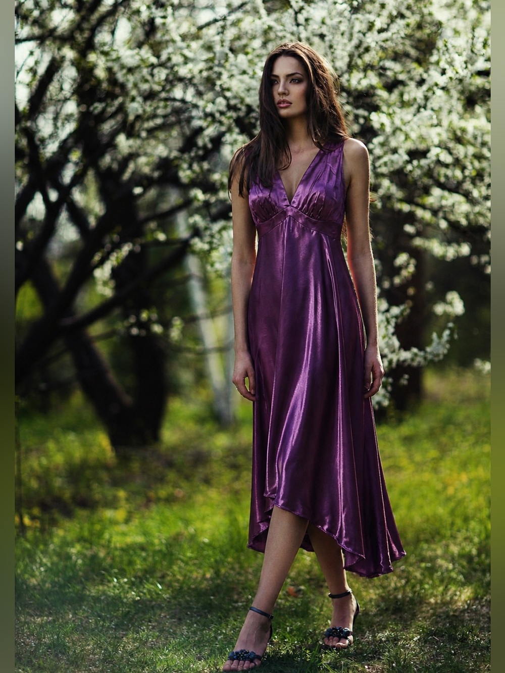 After Six Satin Gown — Size 8 — African Violet/Purple - Picture 2 of 12